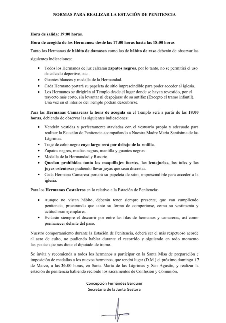 NORMAS ESTACIÓN DE PENITENCIA 2024
